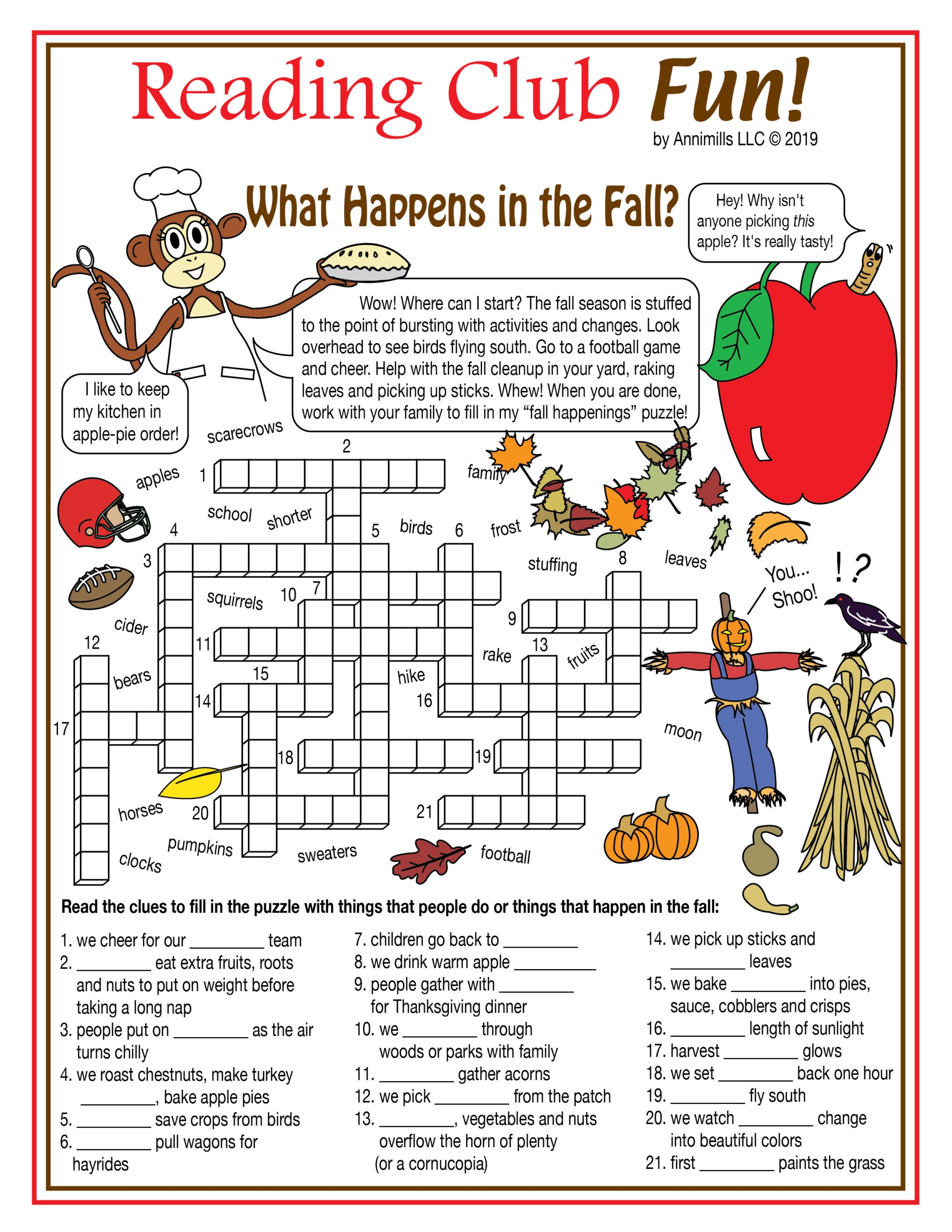 Fall Harvest Apples And Johnny Appleseed Printable Puzzle Set Made By Teachers
