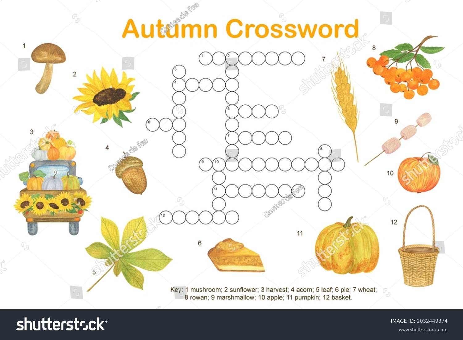Autumn Crosswords Printable