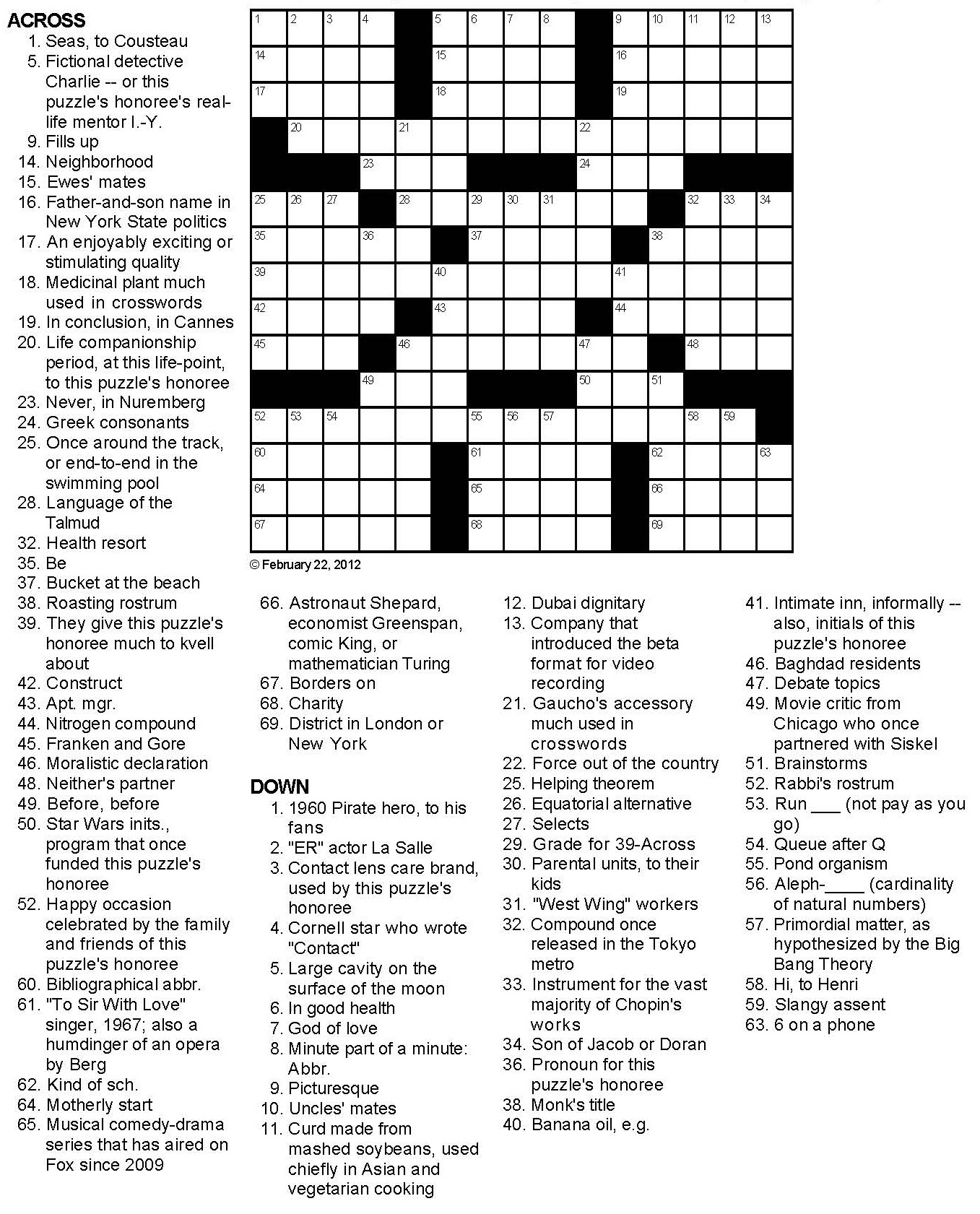 Printable George Washington Era Crossword Puzzles