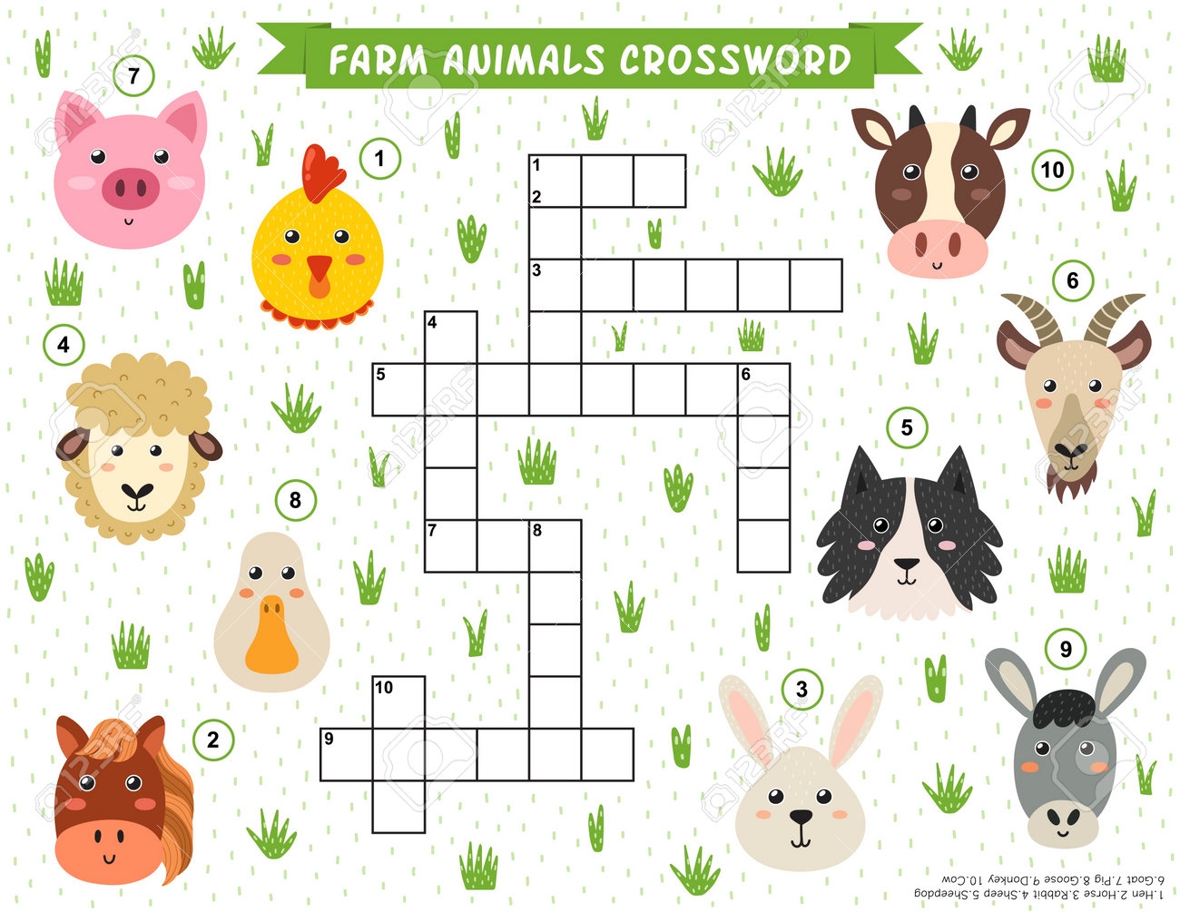 Free Printable Customizable Crossword Puzzles About Sheep