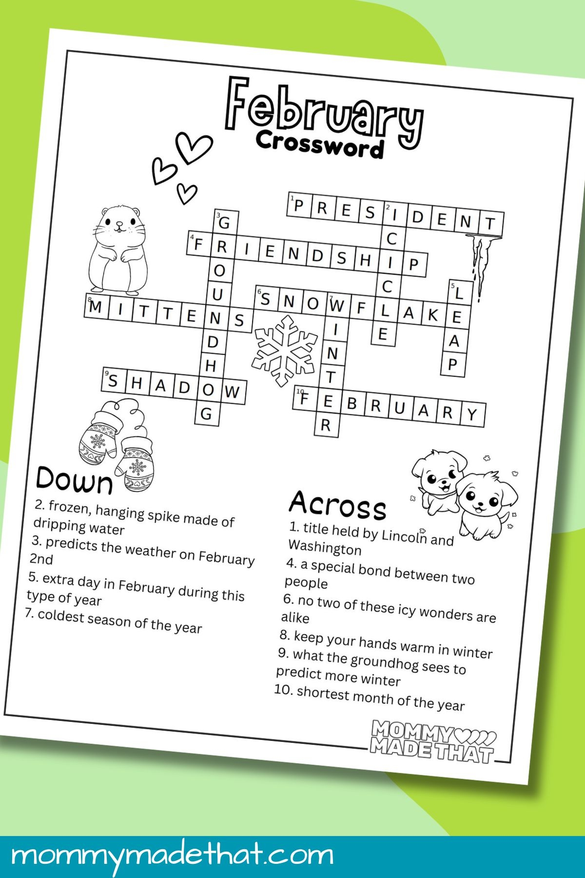 February Crossword Puzzle Free Printable February Crossword Puzzle Free Printable