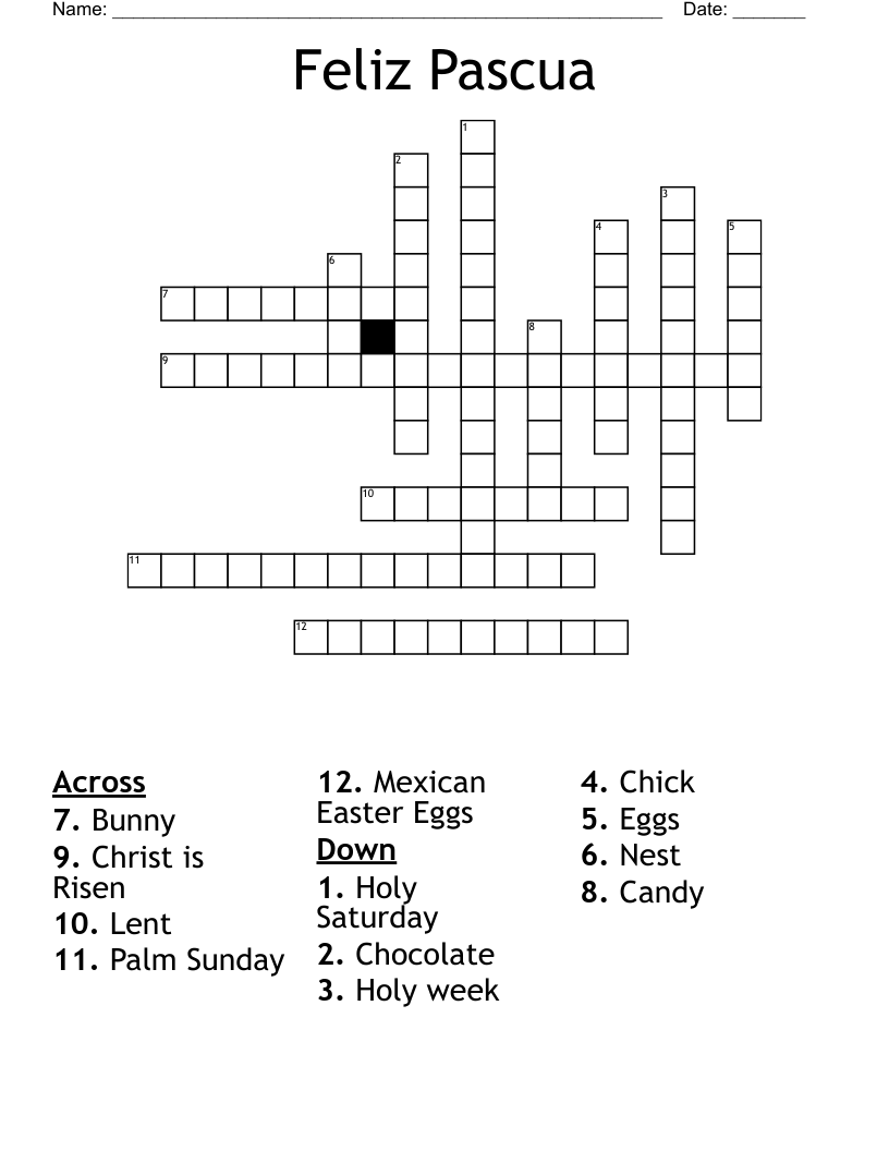 Feliz Pascua Crossword WordMint