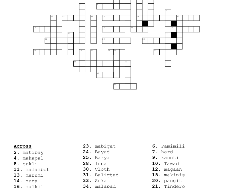 Filipino CrossWord WordMint