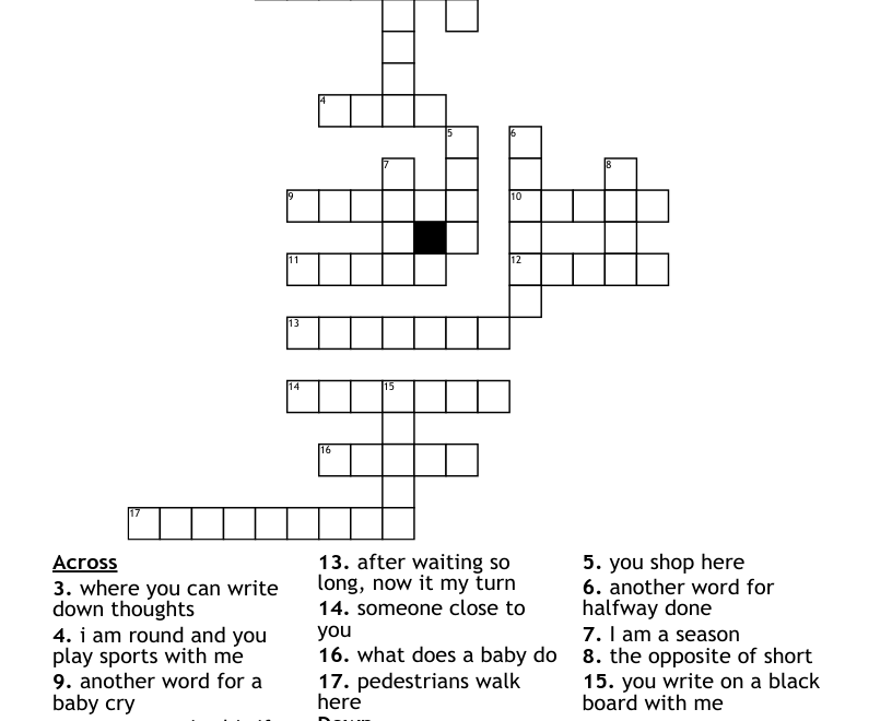 Fill In Blank Crossword WordMint