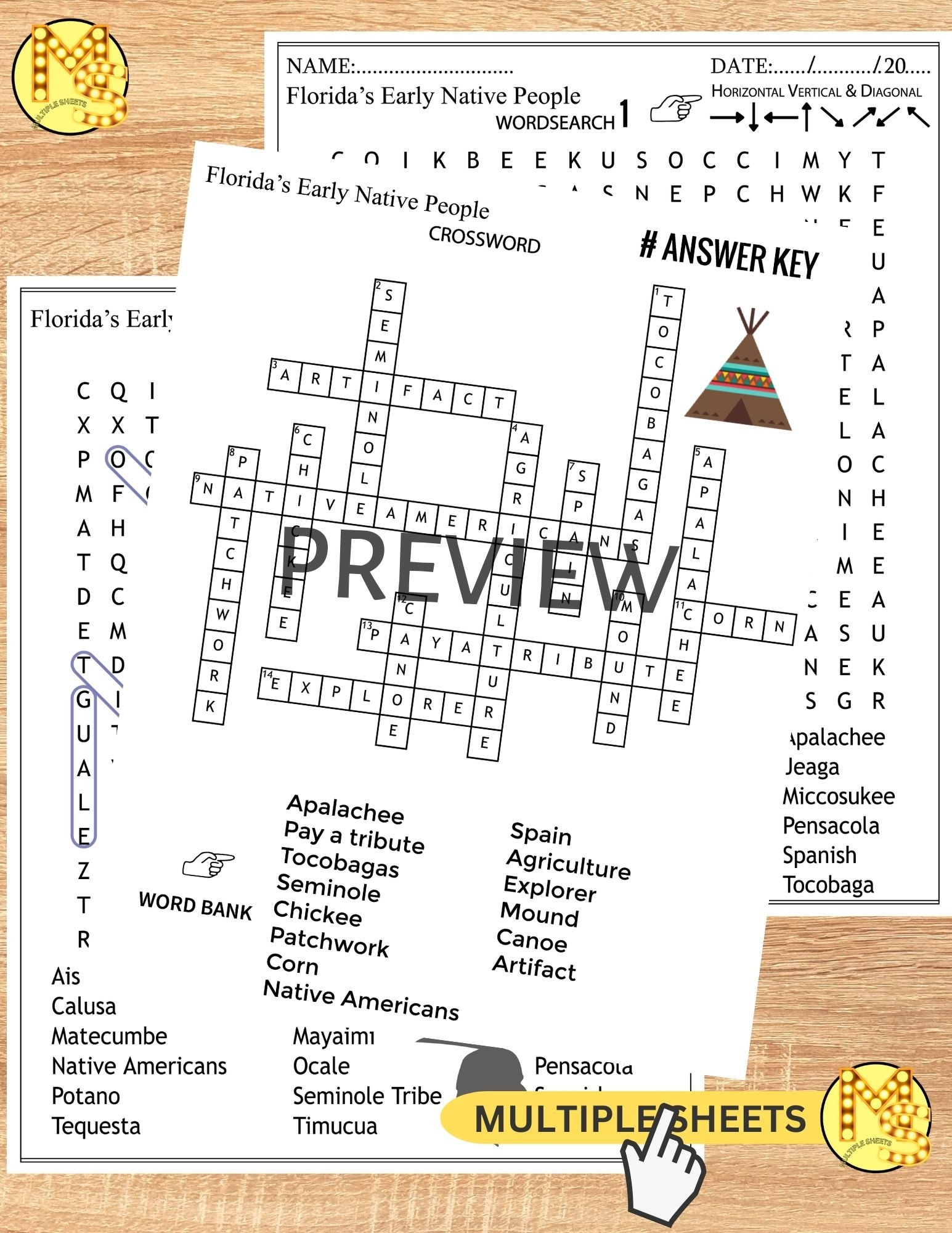 Crossword Puzzle Printable For Kids: Native Americans Crossword Puzzle Printable For Kids: Native Americans