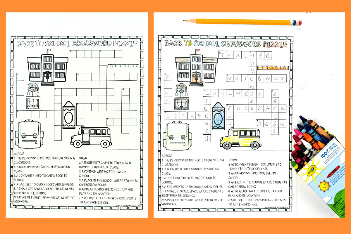 Free Back To School Crossword Puzzle Printable Free Back To School Crossword Puzzle Printable