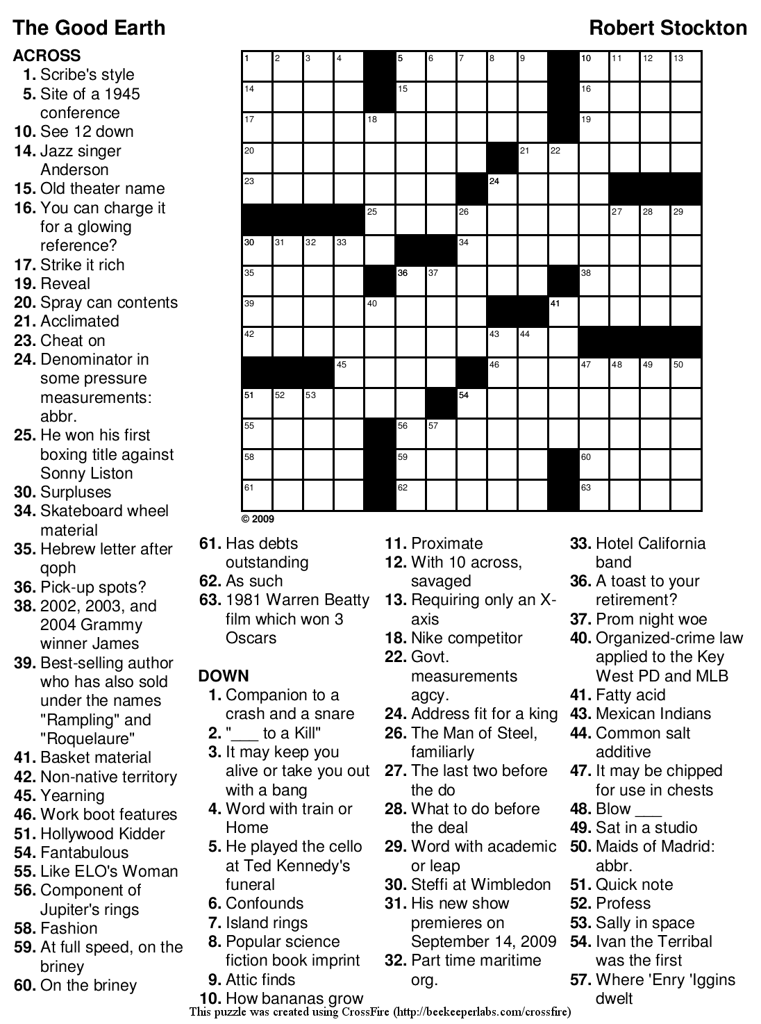 Free Crossword Puzzle 113 The Good Earth Beekeeper Crosswords Free Crossword Puzzle 113 The Good Earth Beekeeper Crosswords