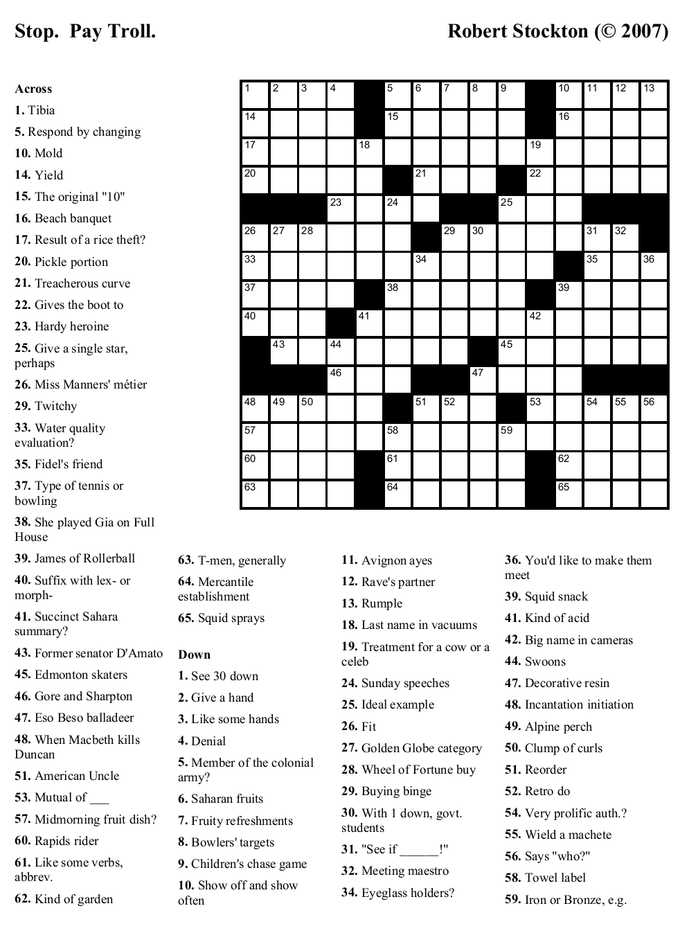 Free Crossword Puzzle 20 Stop Pay Troll Beekeeper Crosswords Free Crossword Puzzle 20 Stop Pay Troll Beekeeper Crosswords