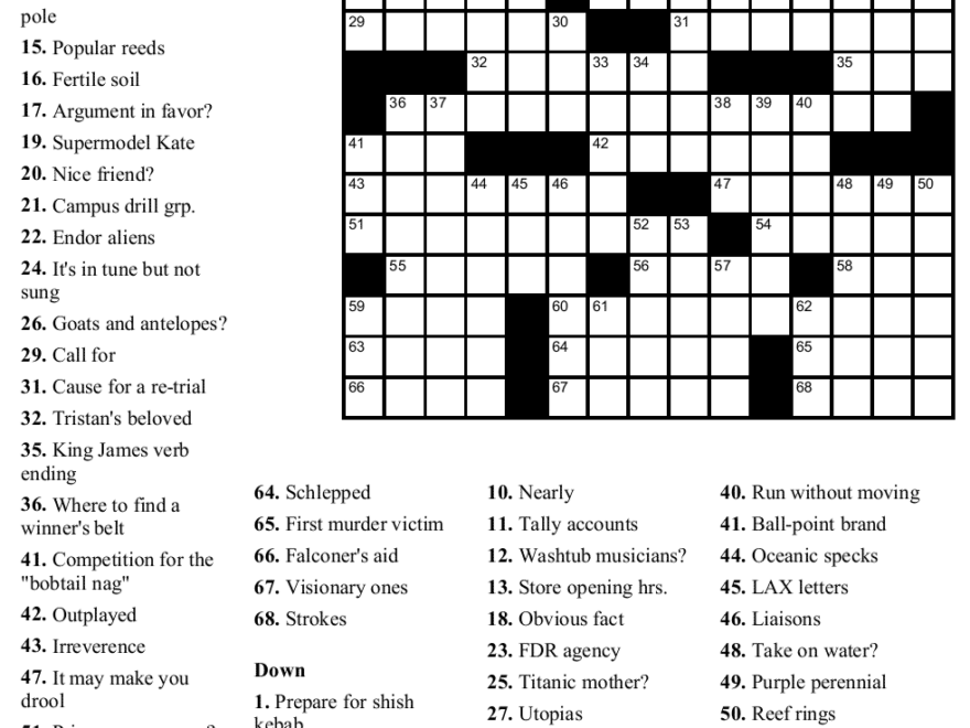 Free Crossword Puzzle 9 Nine Tenths Of The Law Beekeeper Crosswords