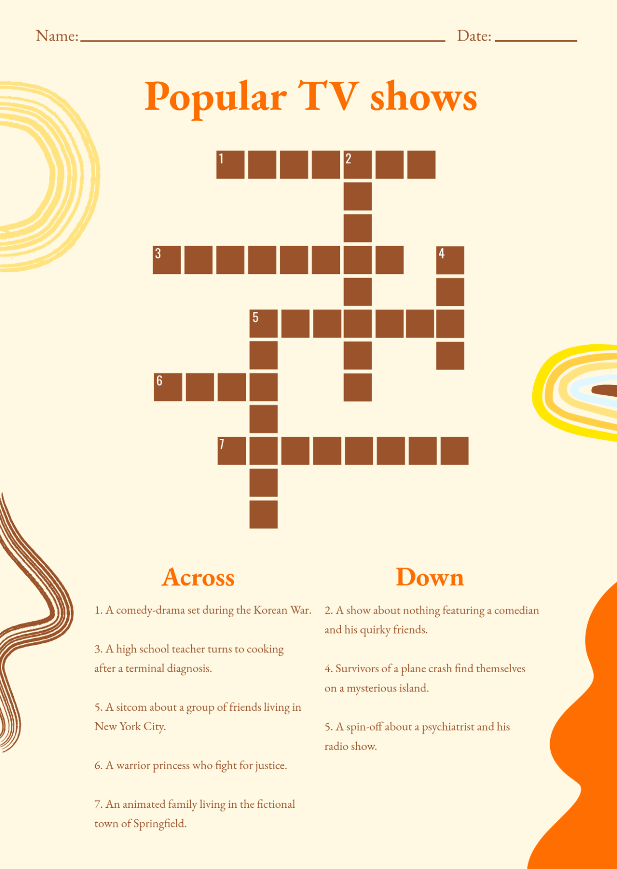 Free Daily Mini Crossword Template To Edit Online Free Daily Mini Crossword Template To Edit Online