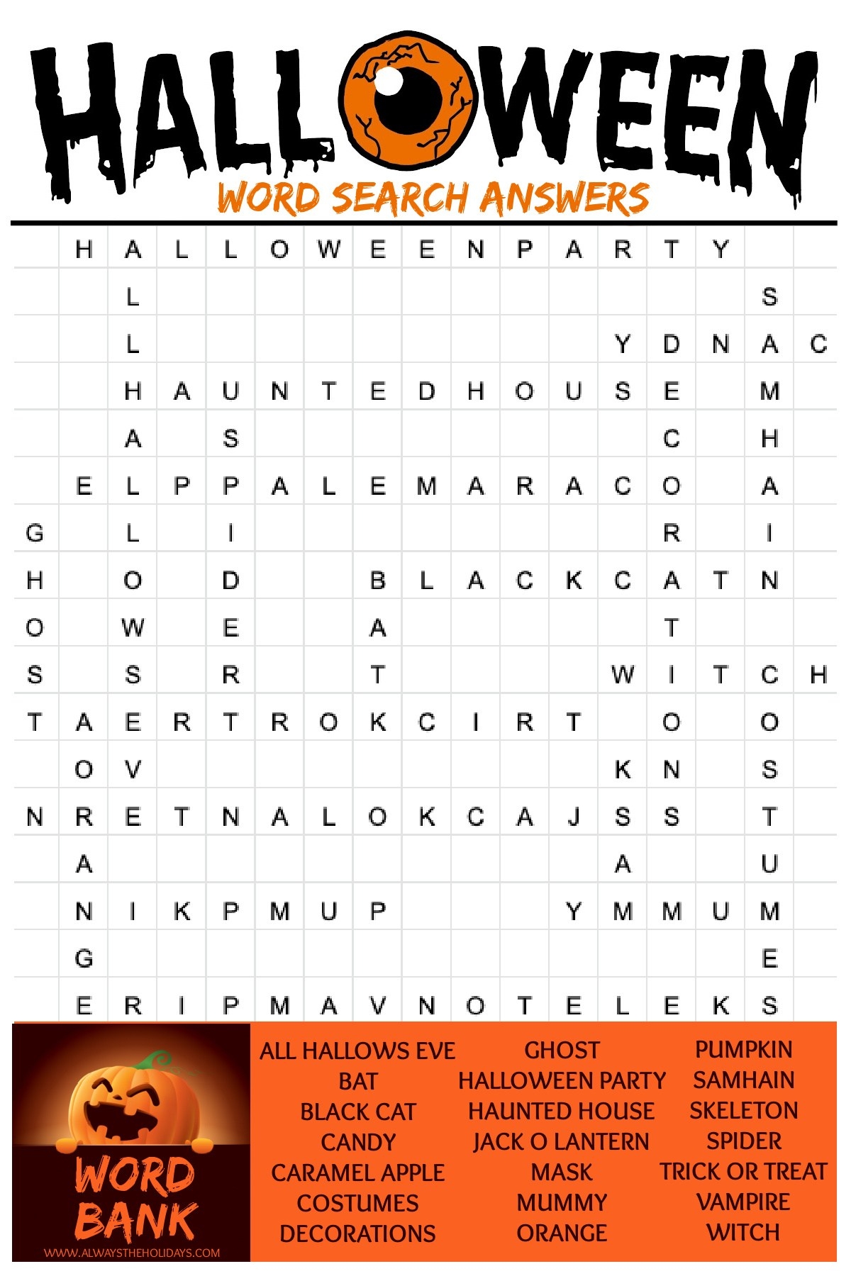 Free Halloween Printable Crossword Puzzles