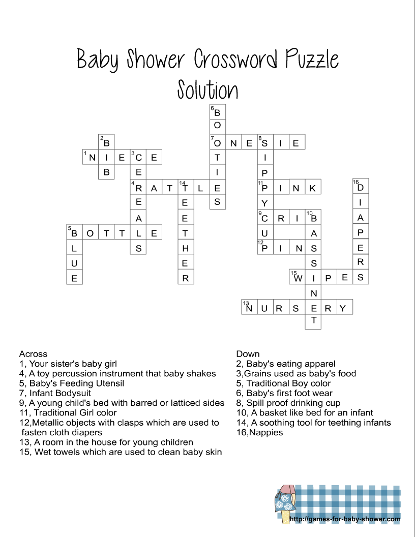 Free Printable Baby Shower Crossword Puzzle Game Worksheets Library Free Printable Baby Shower Crossword Puzzle Game Worksheets Library