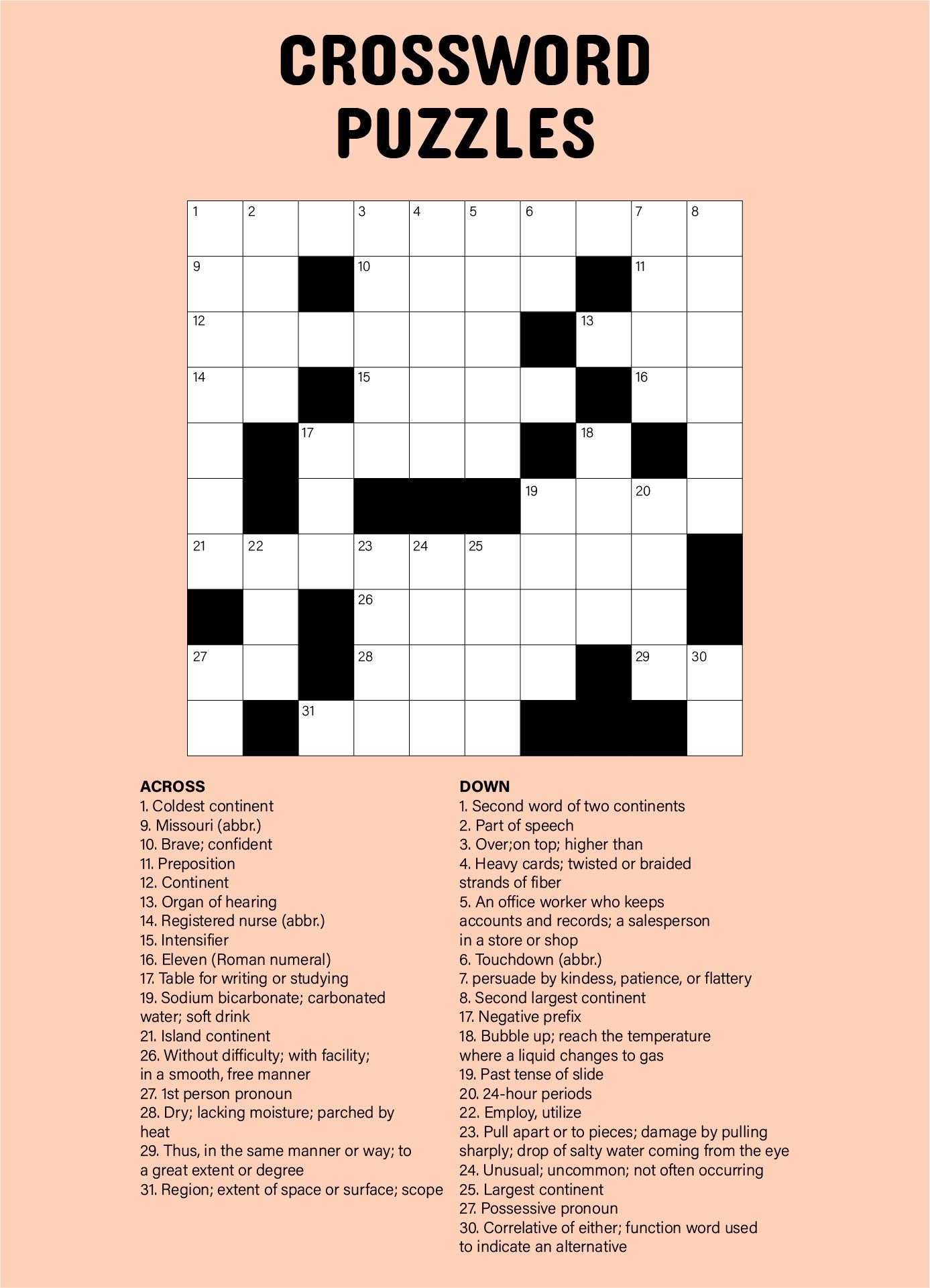 Free Printable Crossword Puzzles All You Need To Know Print Worksheets Library