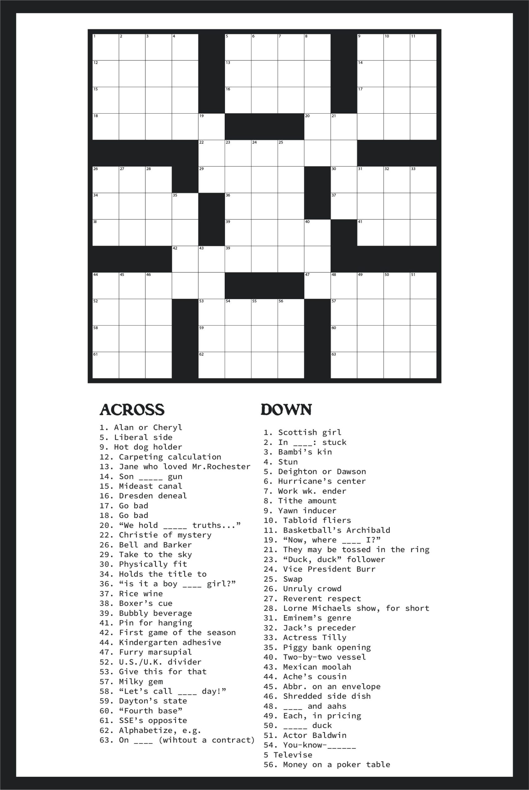 Free Printable Crossword Puzzles For Seniors DailyCaring Worksheets Library