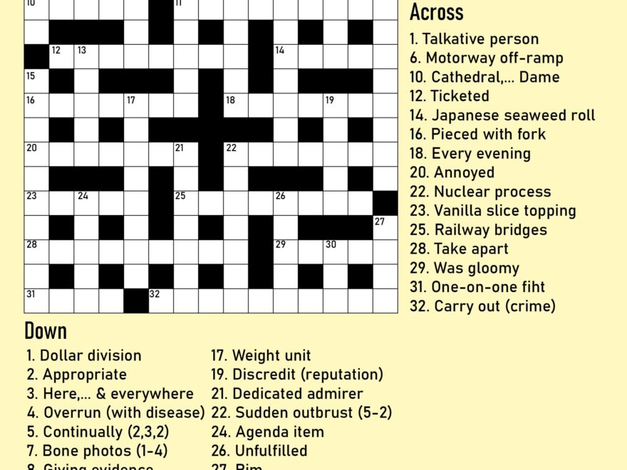 Free Printable Crossword Worksheets Library