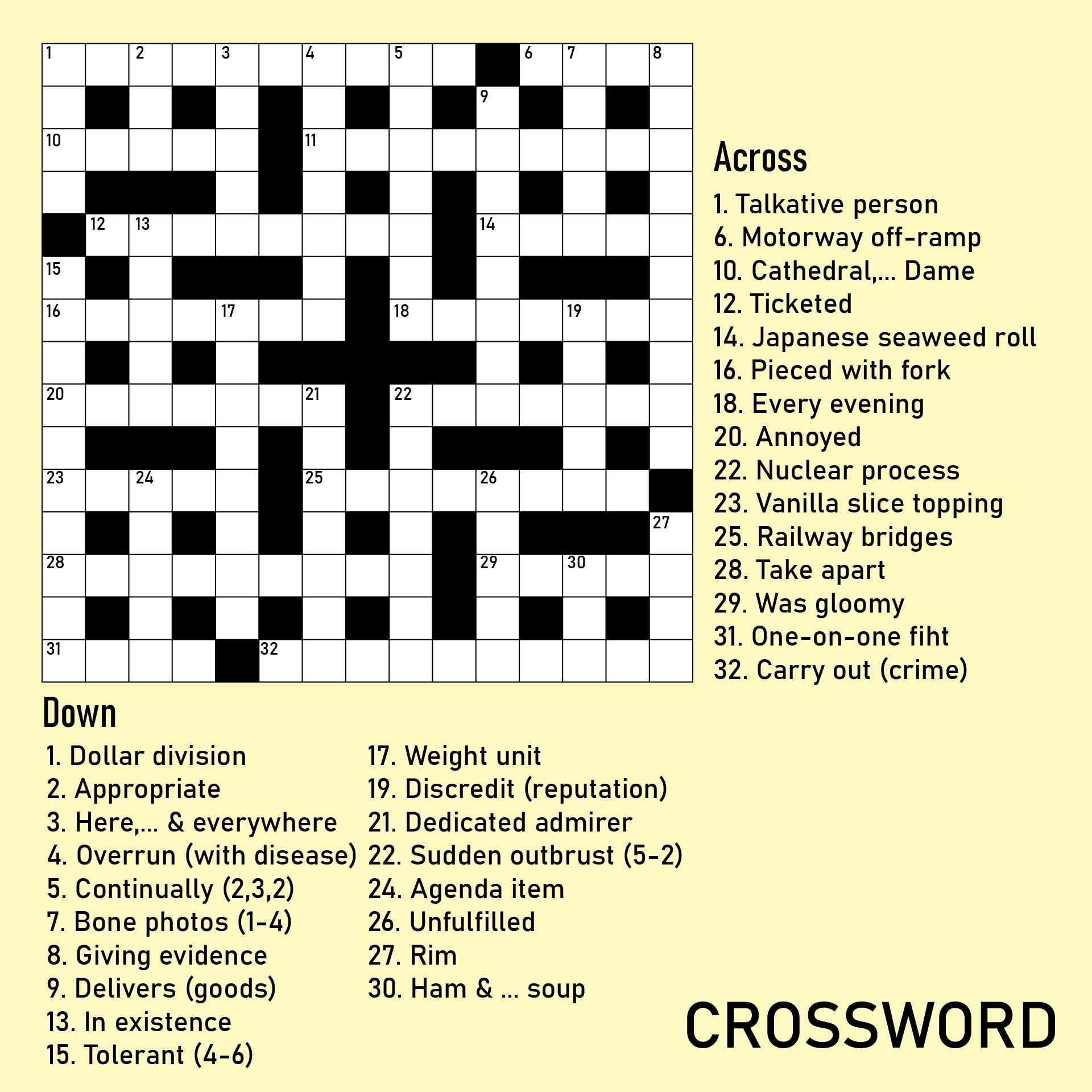 Free Printable Crossword Worksheets Library