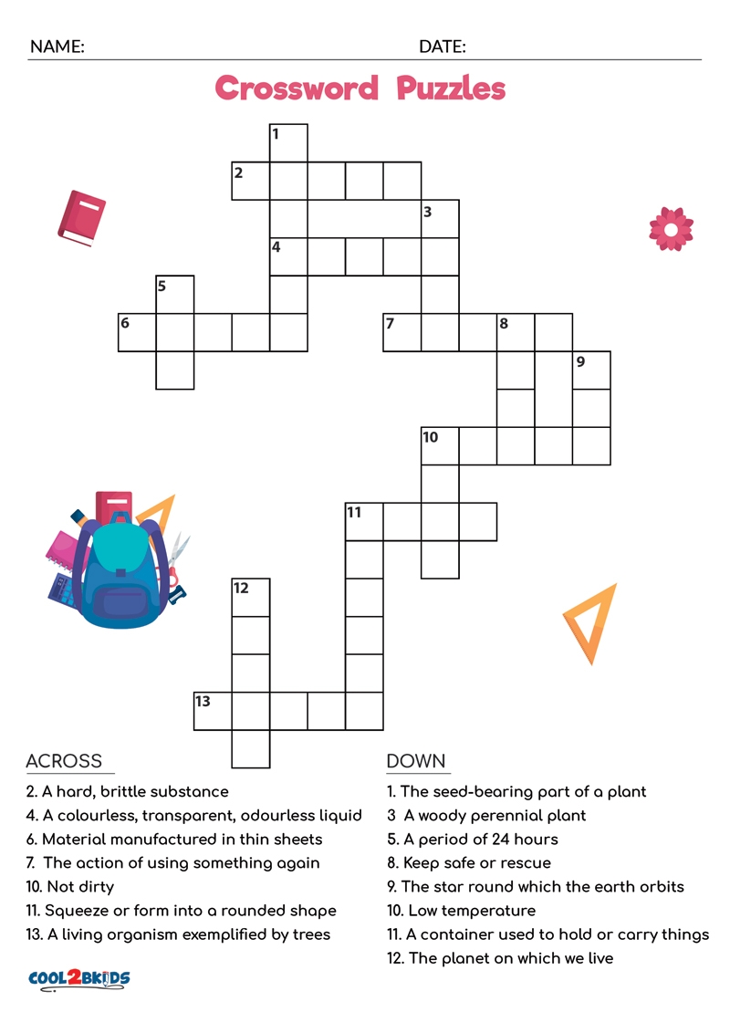Beginner Easy Crossword Puzzles Printable