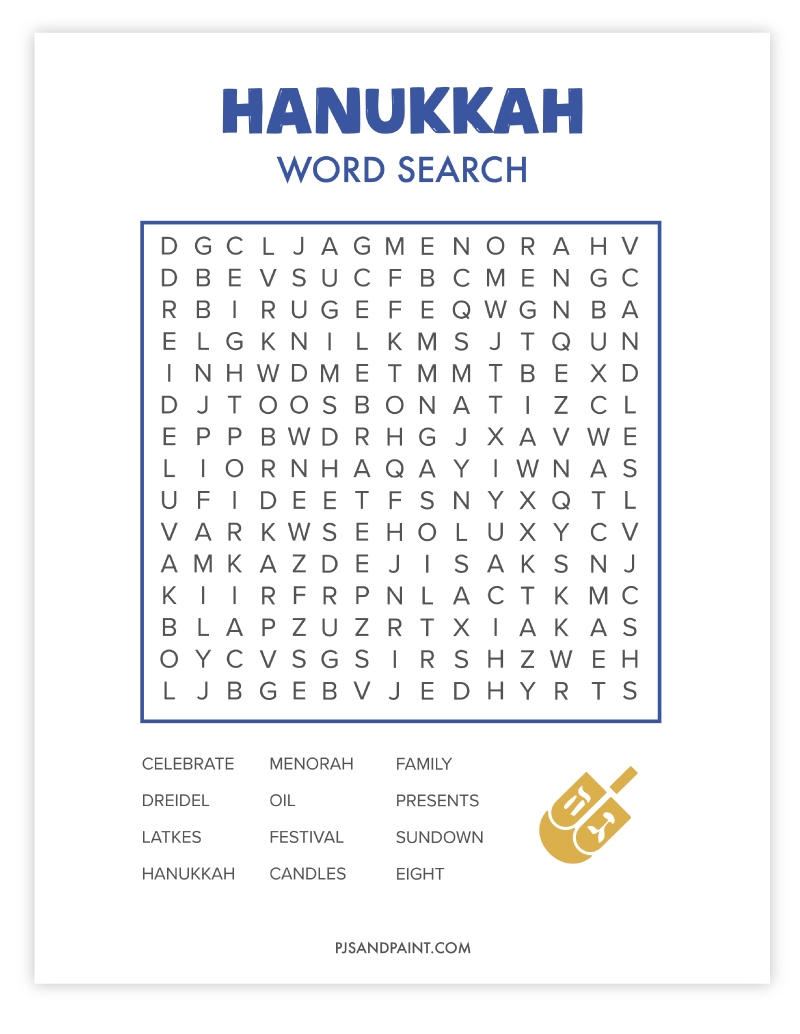 Free Printable Hanukkah Word Search Pjs And Paint Free Printable Hanukkah Word Search Pjs And Paint