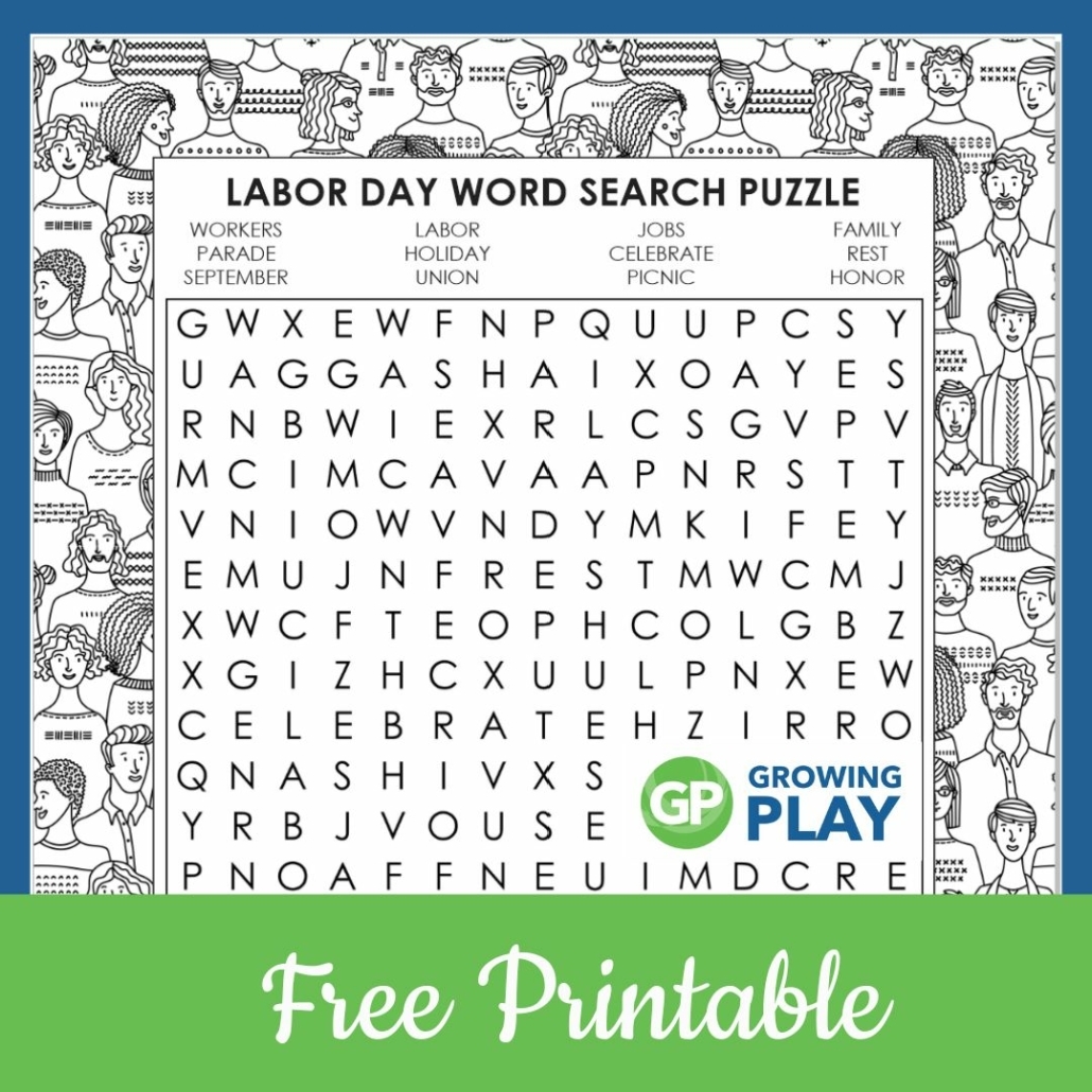 Free Printable Labor Day Word Search Puzzle Growing Play