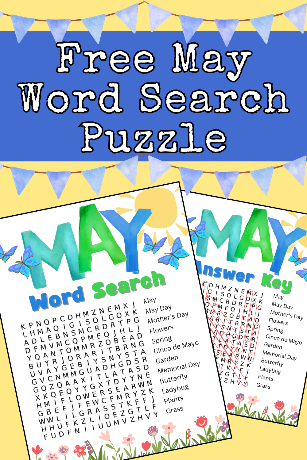 Free Printable May Word Search Puzzle