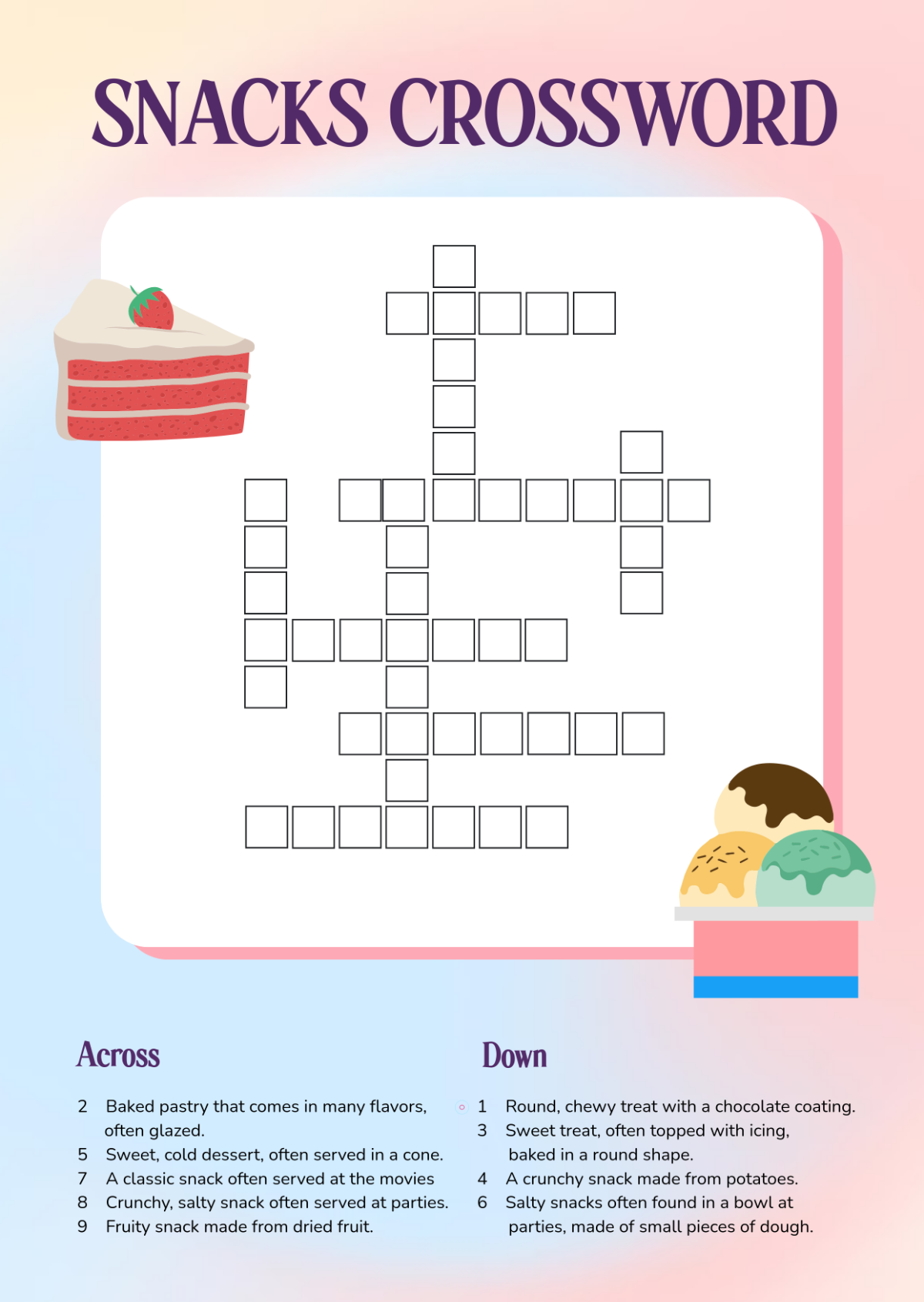 Free Printable Mini Crossword Puzzle Template To Edit Online
