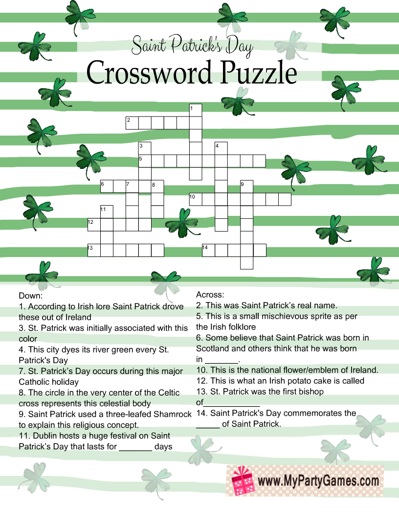 Printable Crossword Puzzles With Solutions