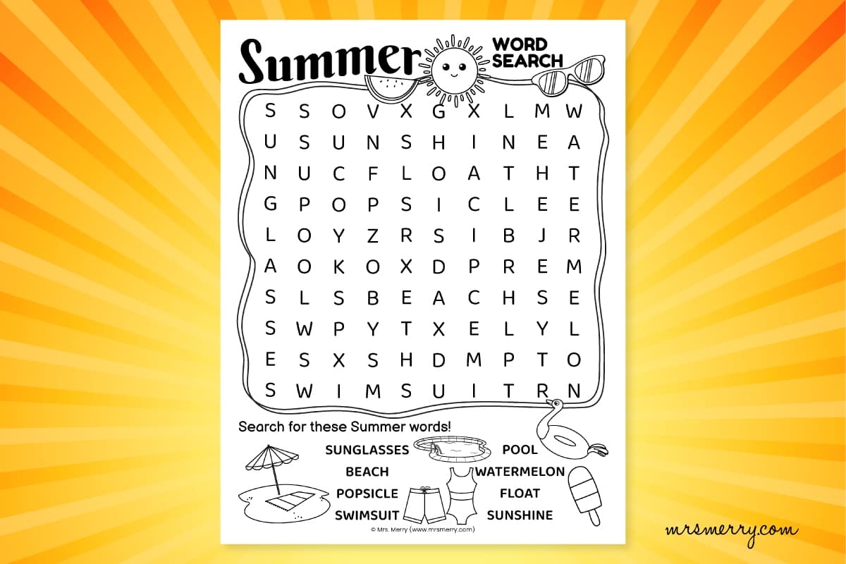 Free Summer Word Search Printable Puzzle Mrs Merry Worksheets Library Free Summer Word Search Printable Puzzle Mrs Merry Worksheets Library