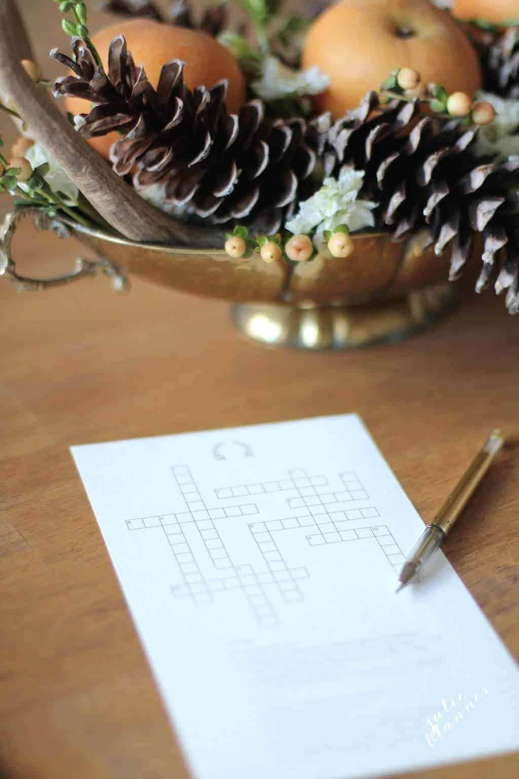 FREE Thanksgiving Crossword Printable Julie Blanner
