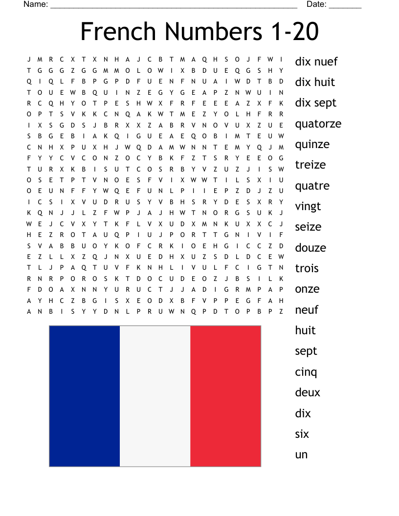 French Language Crosswords Word Searches Bingo Cards WordMint