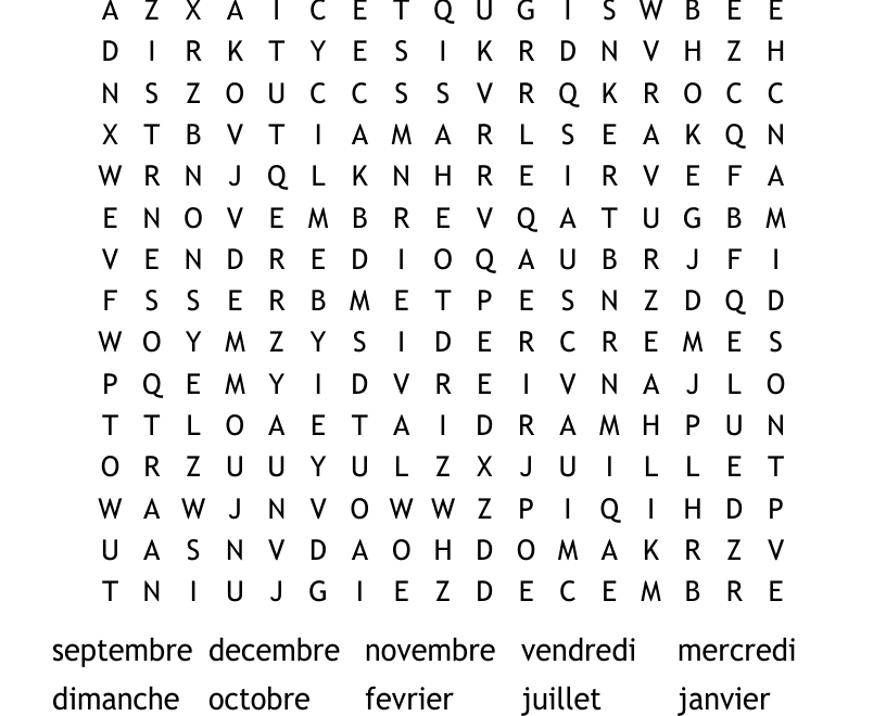 French Language Crosswords Word Searches Bingo Cards WordMint