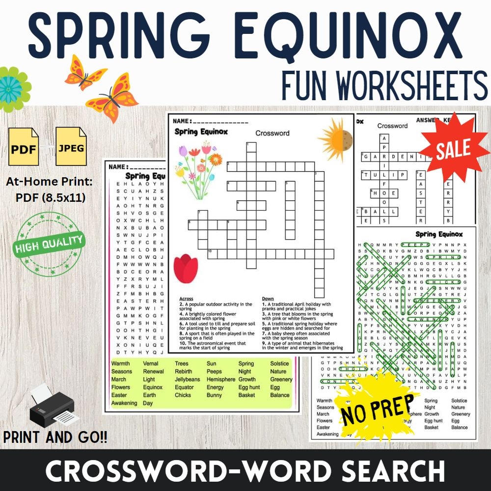 Fun And Educational Spring Equinox Activities Word Search And Crossword Puzzle Worksheets Made By Teachers Fun And Educational Spring Equinox Activities Word Search And Crossword Puzzle Worksheets Made By Teachers