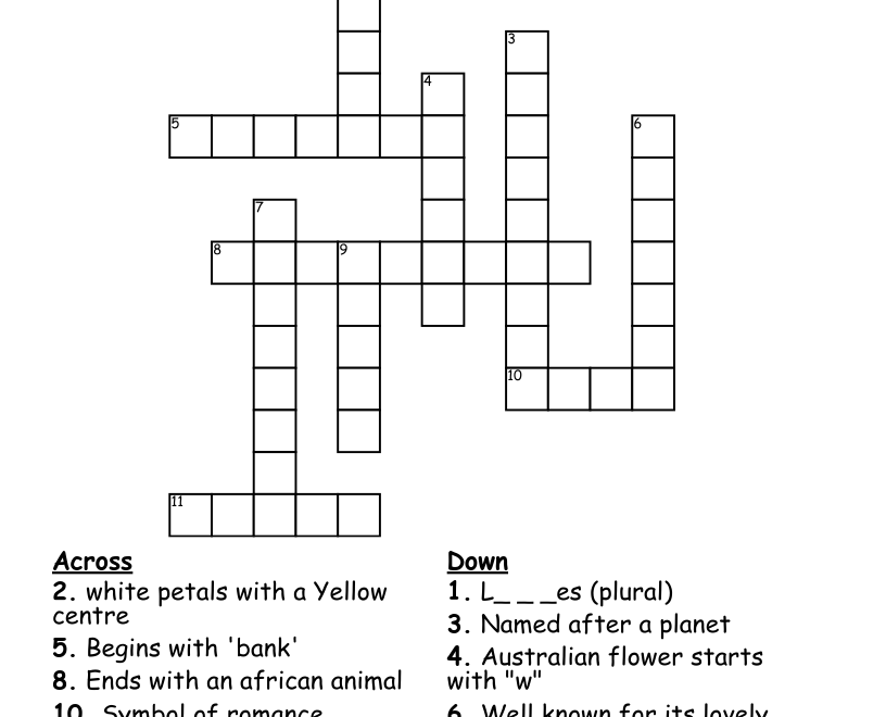 Fun Flowers Crossword WordMint
