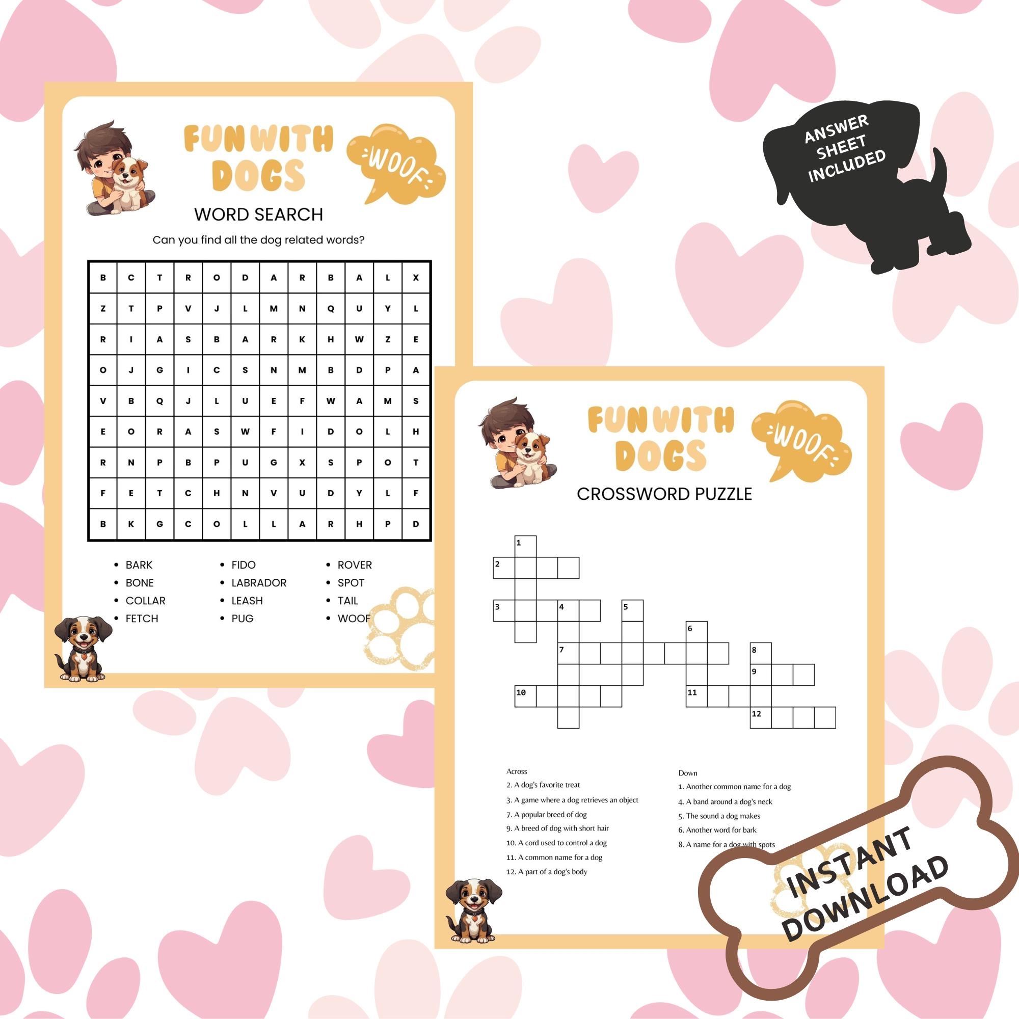 Printable Crossword Puzzles About Dogs Printable Crossword Puzzles About Dogs