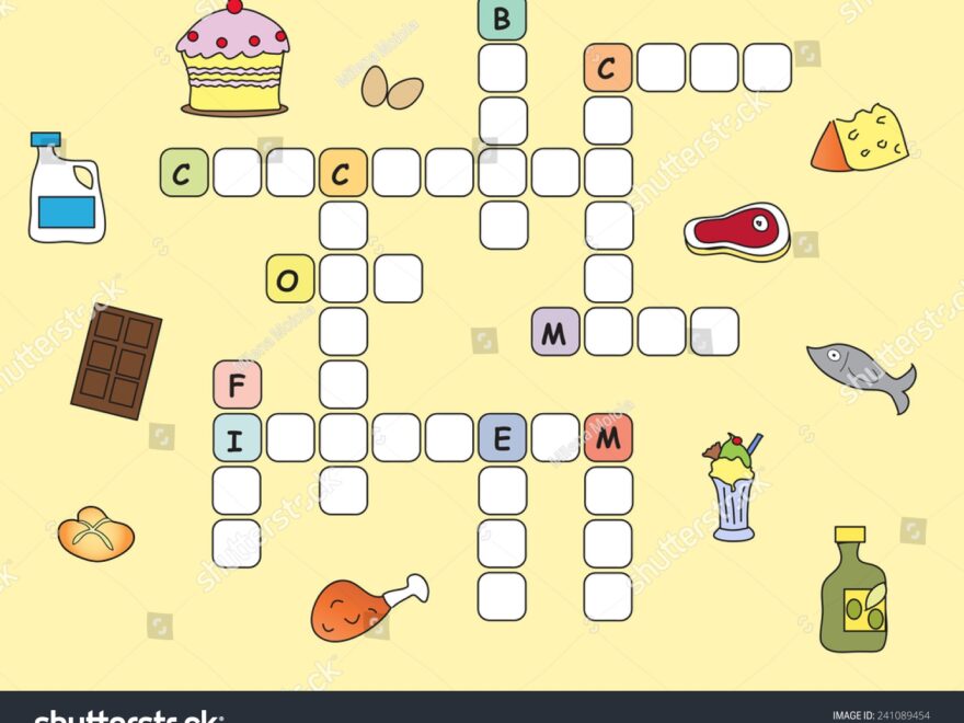 Game Children Easy Crossword Food Stock Illustration 241089454 Shutterstock