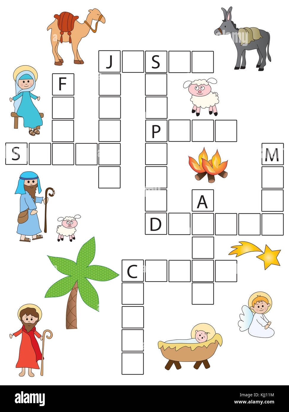 Game For Children Christmas Crossword Stock Photo Alamy
