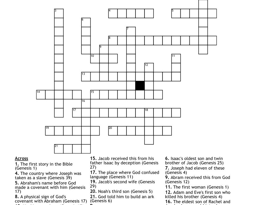 Genesis Crossword WordMint