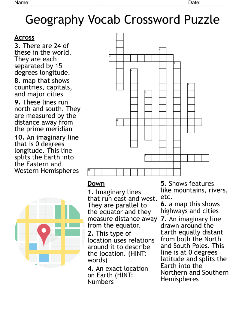 Geography Crossword WordMint