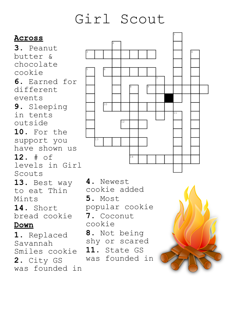 Girl Scout Crossword WordMint