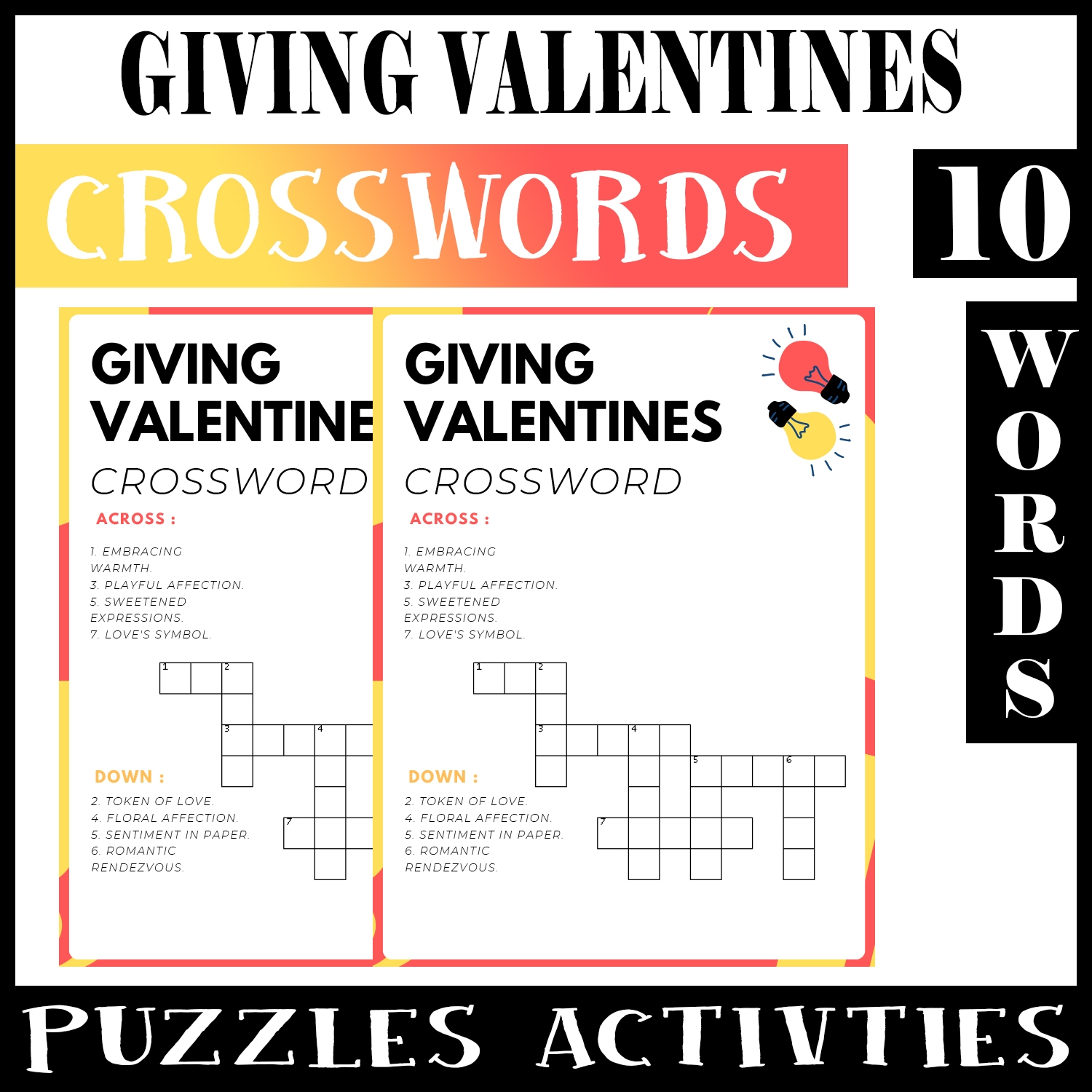 Valentines Printable Crossword Free Valentines Printable Crossword Free