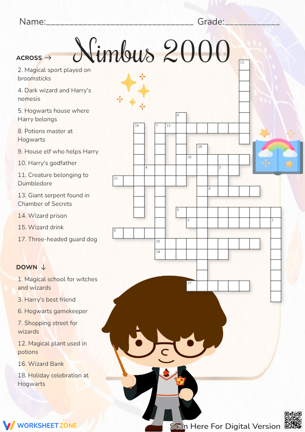 Grade 1 Harry Potter Crossword Worksheets 2025 Grade 1 Harry Potter Crossword Worksheets 2025