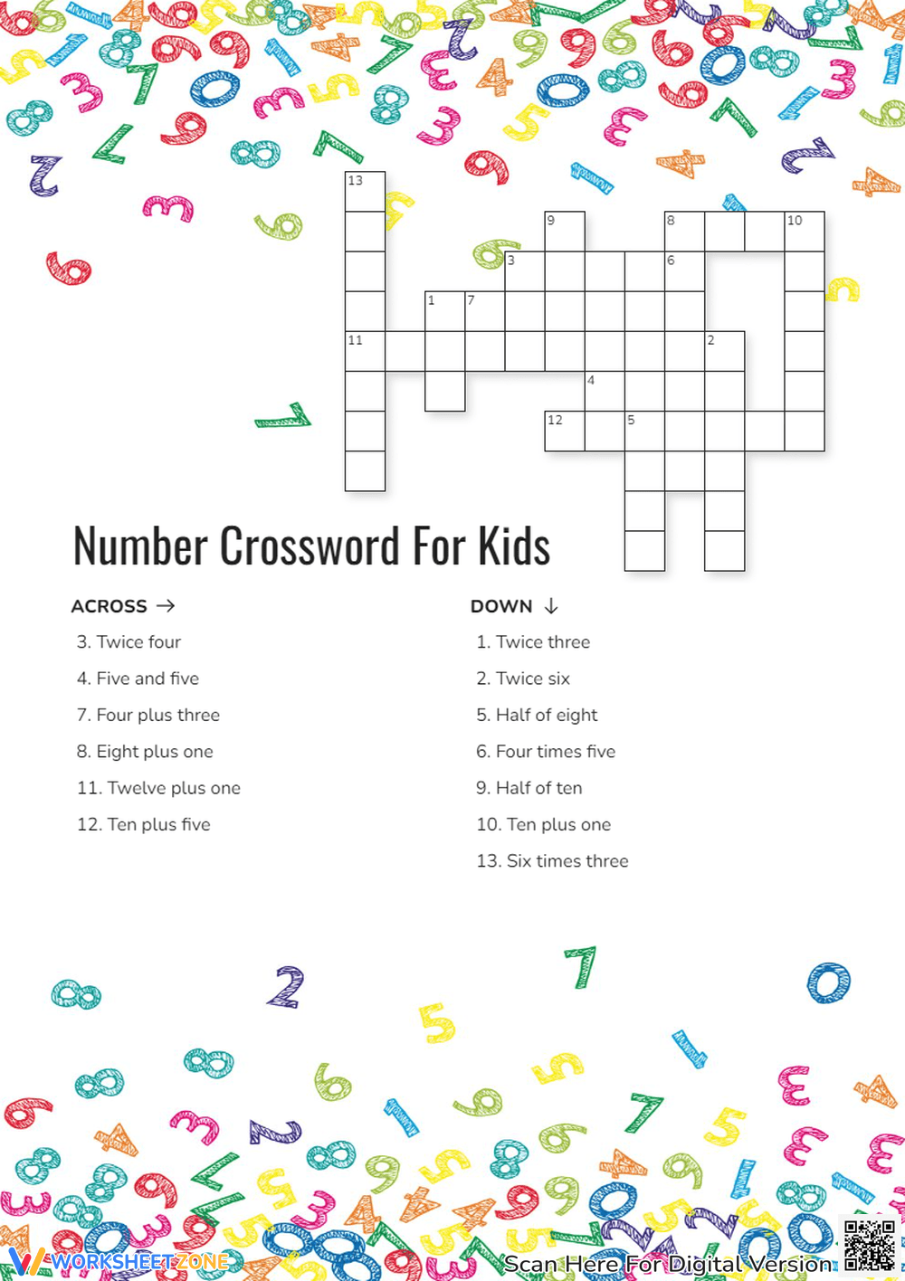 Grade 1 Math Crossword Puzzles Worksheets 2025 Grade 1 Math Crossword Puzzles Worksheets 2025