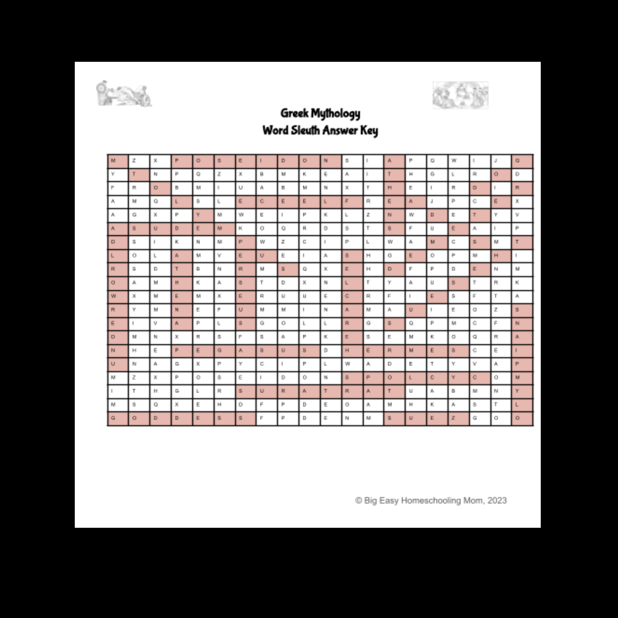 Greek Mythology Word Sleuth Classful Greek Mythology Word Sleuth Classful