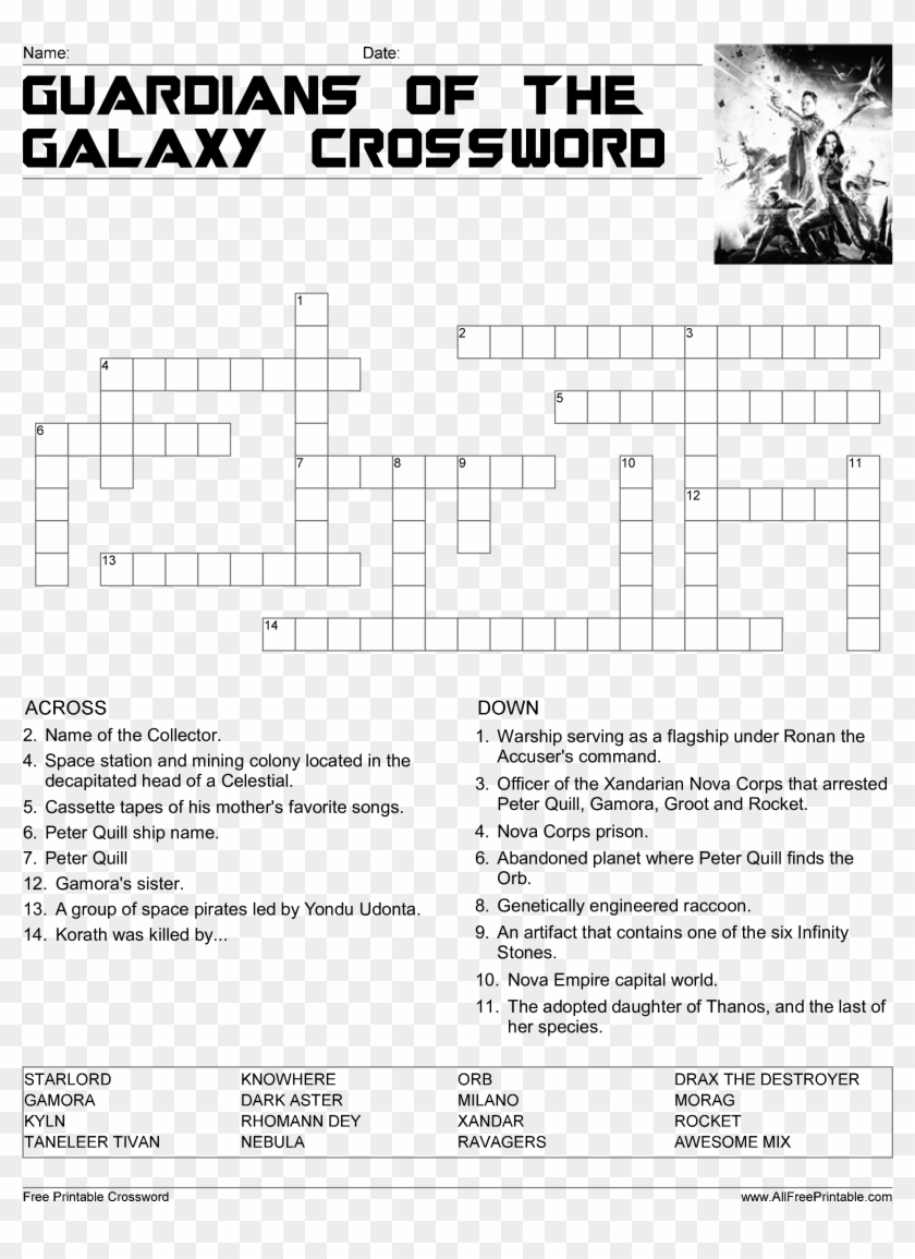Marvel Crossword Puzzles Printable