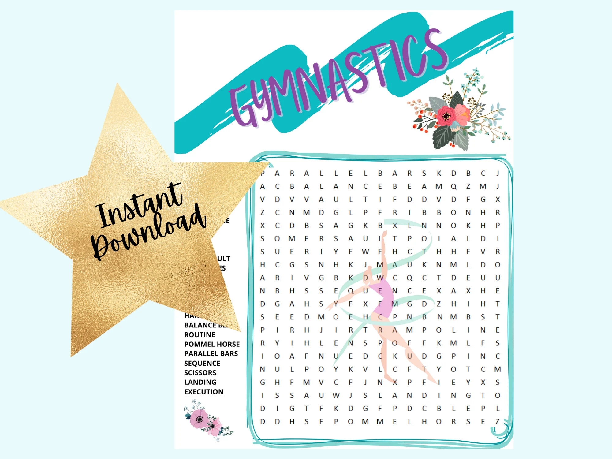 Gymnastics Crossword Puzzle Gymnastics Worksheets Printable