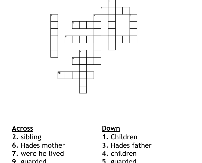 Hades Crossword WordMint