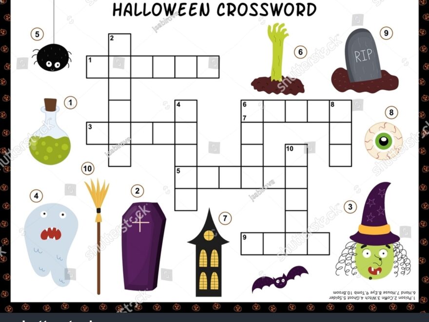 Halloween Crossword Activity Page Kids Puzzle Stock Vector Royalty Free 2194110421 Shutterstock
