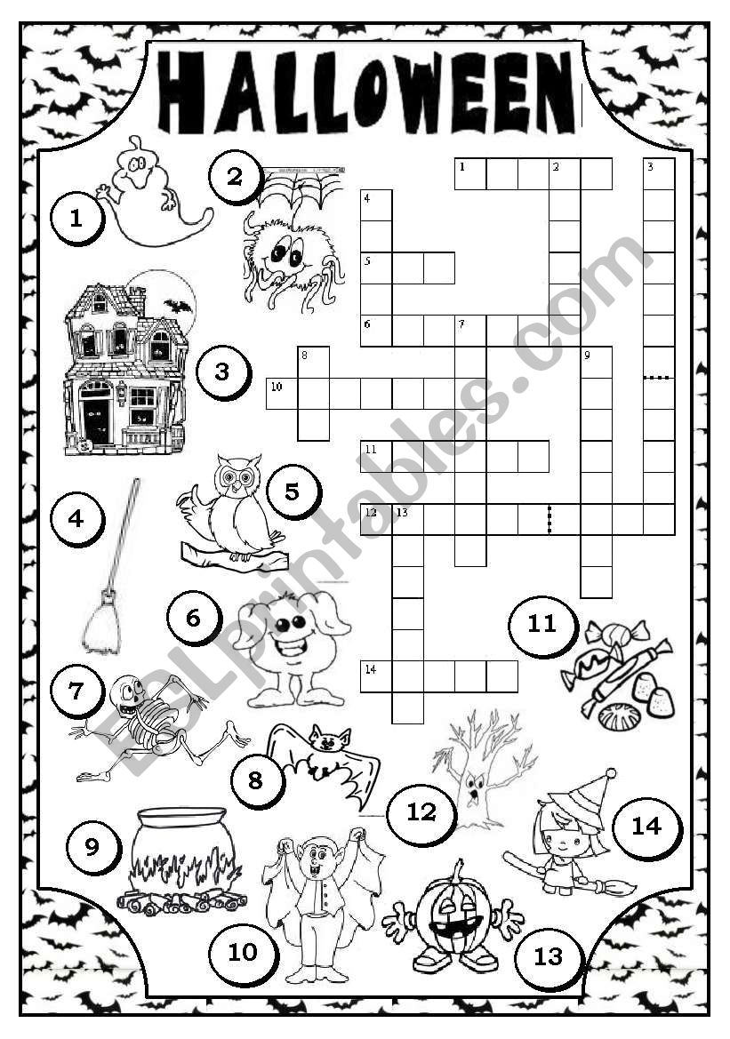 HALLOWEEN CROSSWORD ESL Worksheet By Jecika