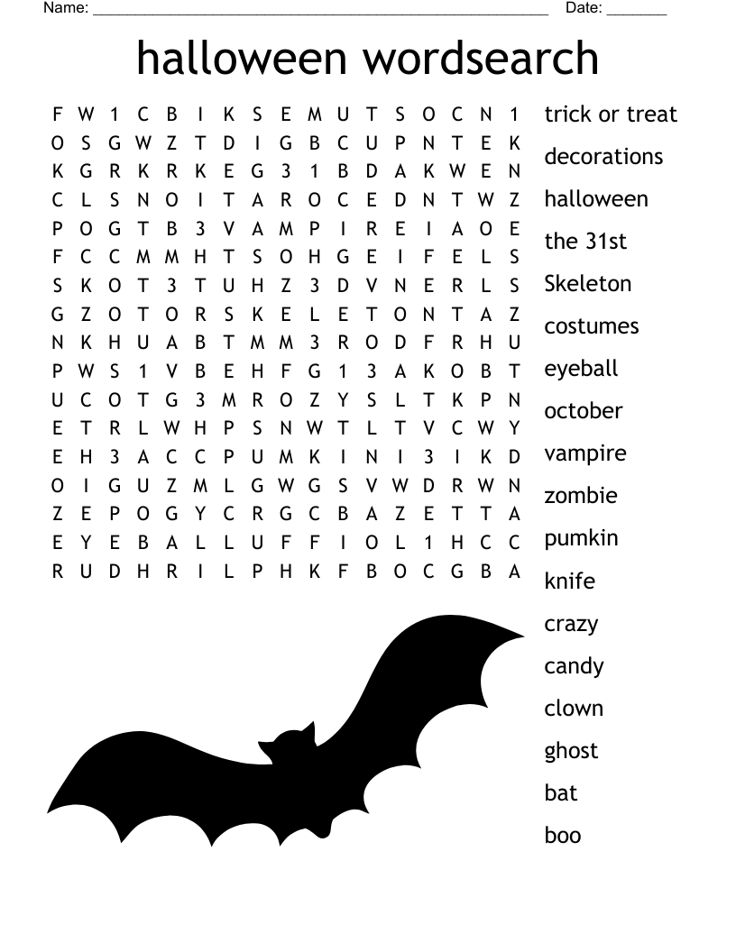 Halloween Crossword Puzzles For Kids Printable Halloween Crossword Puzzles For Kids Printable