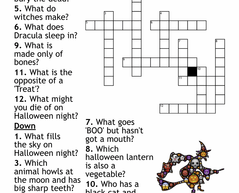 Halloween Crossword Puzzle WordMint