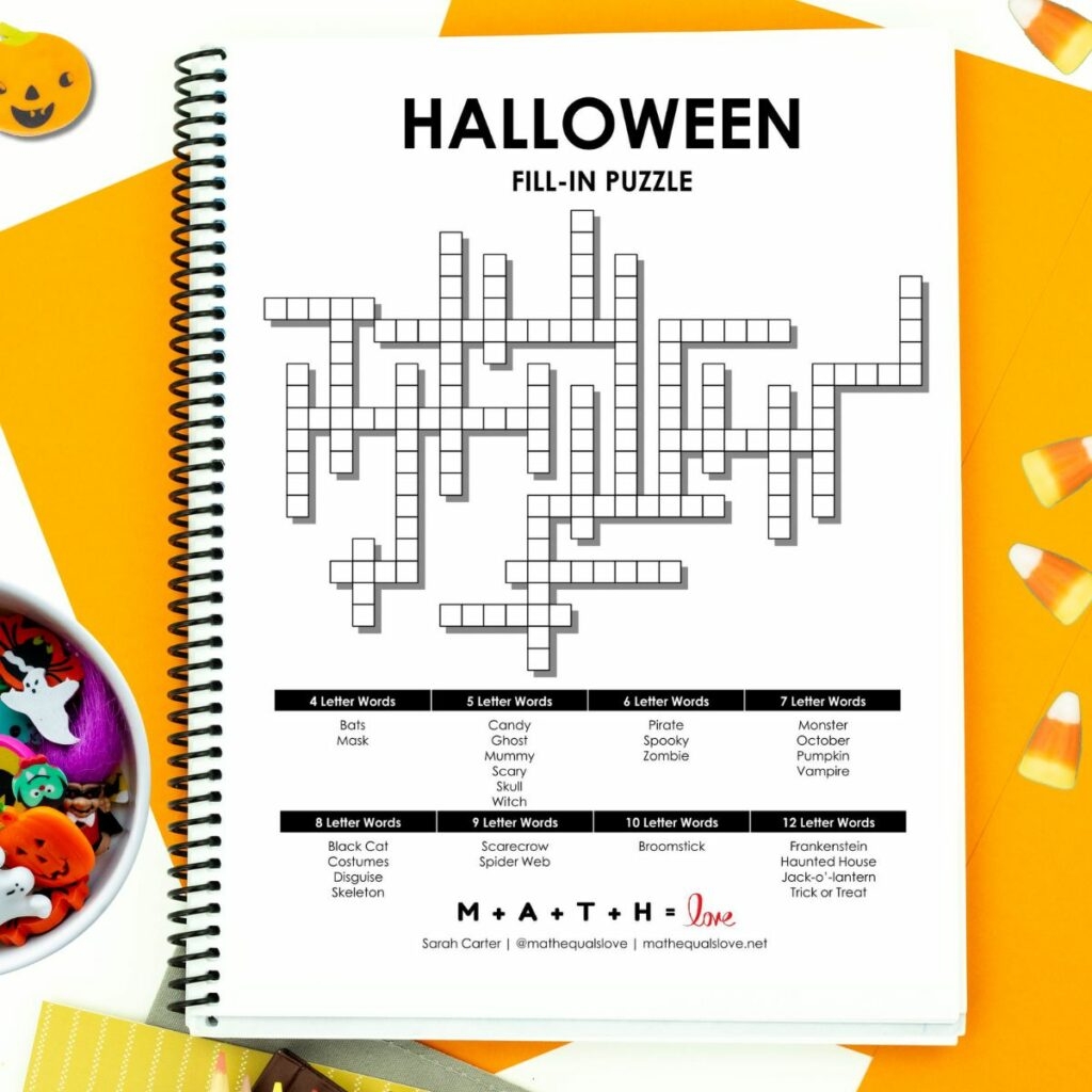 Halloween Crossword Puzzles For Printable